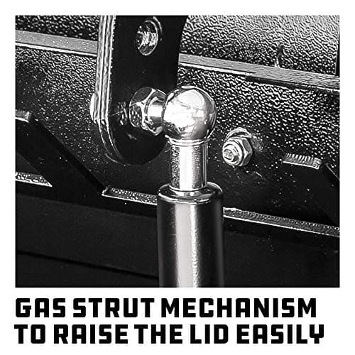 Powerbuilt 26 Inch Portable Slant Front Rapid Toolbox Tiered Stairstep Tool Holders, 16 Gauge Steel, Chrome Hardware, Weather-Resistant Lockable Polymer Lid, Grey, 240111 5