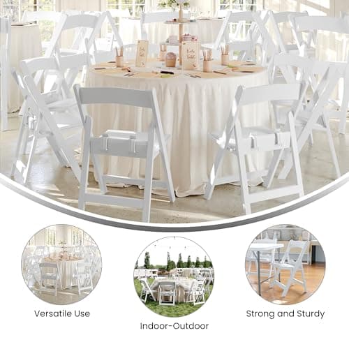 Flash Furniture HERCULES Kids White Resin Folding Chair with White Vinyl Padded Seat 5