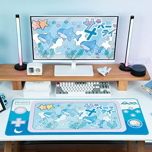 GeekShare Cute Shark Party Mouse Pad - Large Non-Slip Rubber Base Desk Mat for Keyboard and Mouse, Perfect for Gaming, Writing, or Home Office Work 7