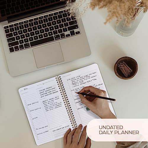 Beautiful Daily Planner And Notebook With Hourly Schedule - Aesthetic Spiral To do List Notepad to Easily Organize Your Tasks And Appointments - Stylish Book And School Or Office Supplies For Women 5