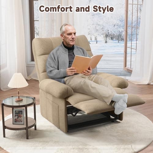 Welzona Power Lift Recliner Chair for Elderly, Triple Motor Lift Chair with Infinite Position, Electric Stand Assist for Seniors, Single Sofa with Side Pockets for Living Room, Beige-Brown 8