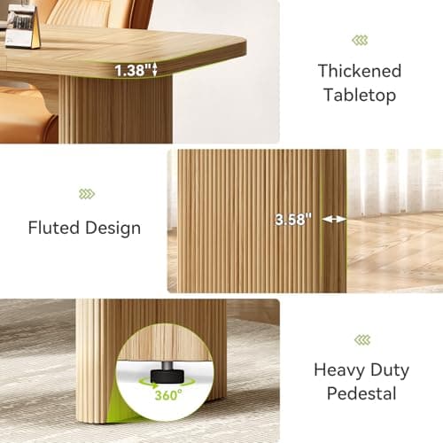 LITTLE TREE 62-Inch Home Office Computer Desk, Large Writing Desk with Textured Double Base, 5 ft Conference Meeting Seminar Table for Office 6
