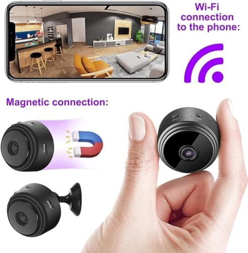 Magnetic Mini Security Camera 2024 Upgraded, Security Camera 120 Days Standby Battery Life, Mini 1080p HD Wireless Magnetic Security Camera, House Camera with Motion Detection Night Vision (5pcs) 5