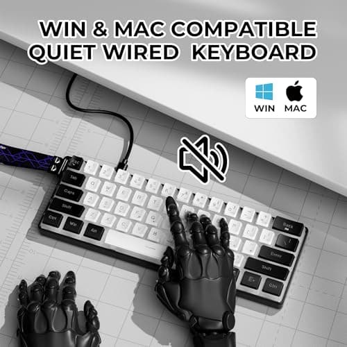 OHY 60% Gaming Keyboard,Wired Backlit Mini Membrane Keyboard, Strong Mechanical Feel for PC/Mac Gamer, Typist, Travel, Easy to Carry on Business Trip(61 Keys)-Black 6