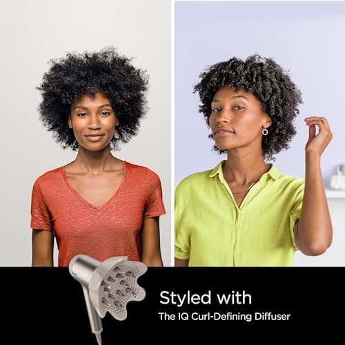 Shark HD113BRN Hair Blow Dryer HyperAIR Fast-Drying with IQ 2-in-1 Concentrator and Curl-Defining Diffuser Attachments, Auto Presets, Ionic, Styling Tools, No Heat Damage, Extendable Prongs, Stone 6