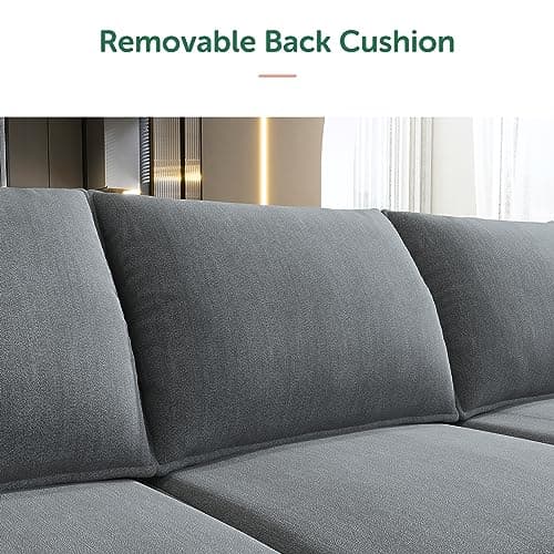 HONBAY Modular Sectional Sofa U Shaped Sectional Couch with Reversible Chaise Modular Couch with Storage, Bluish Grey 7