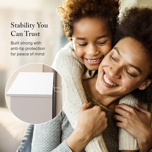 Bush Home Tall 5 Shelf Bookcase, Large Open Bookshelf, Sturdy Display Cabinet for Living Room or Home Office, Cabot Collection, White 6