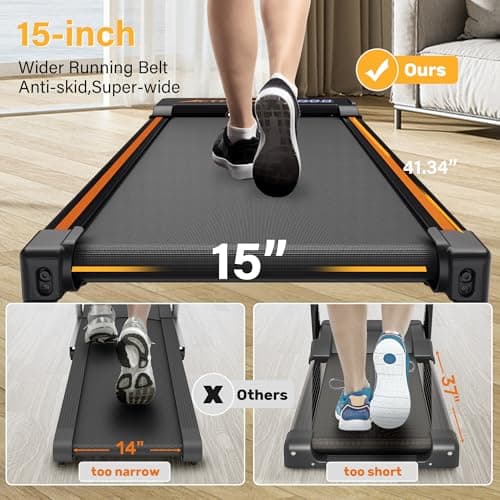 ACTFLAME Walking Pad with Incline, Portable Treadmill for Home, 4 in 1 Walking Pad Incline with Remote Control 265LB Capacity, 2.5HP Compact Treadmill with LED Display for Walking and Running 5