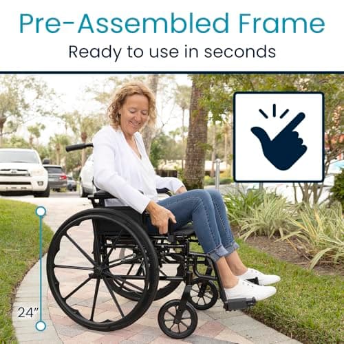 Vive Bariatric Wheelchair for Adults (Supports 400 lbs) - Foldable, Heavy Duty, Manual & Transport Wheel Chair - Portable Senior Drive Travel Scooter for Transfers - Wide 20" Seat 5