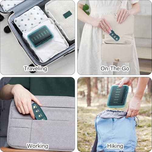 Codcaw Weekly Pill Organizer 4 Times a Day, 7 Day Pill Box 4X, Portable for Travel Pill Case for Pills/Vitamin/Fish Oil/Medication/Supplements (4x7 Blue) 5