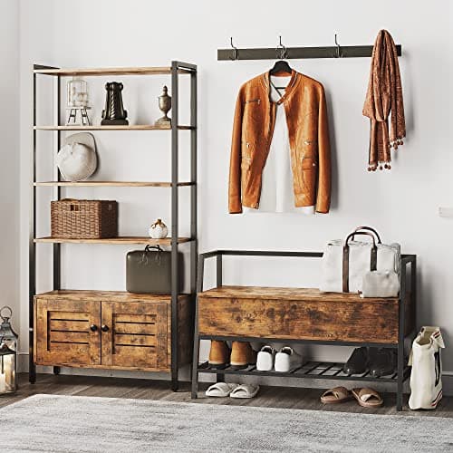 IRONCK Storage Bench, Industrial Shoe Rack Bench with Storage Box, Holds Up to 240 LB Shoe Organizer for Entryway, Bedroom, Closet & Hallway, Entryway Bathroom 9