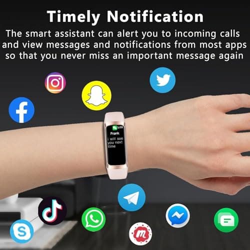 Fitness Tracker with 24/7 Heart Rate Sleep Blood Oxygen Monitor,IP68 Waterproof Smart Watch,1.10''AMOLED Touch Color Screen,Step Counter Health Activity Trackers for Women Men (Pink) 6