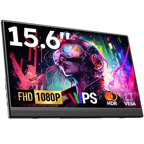 Portable Monitor, 15.6" FHD 1080P Travel Portable Monitor for Laptops, Ultra-Slim External Portable Screen for Laptop with Kickstand, Screen Extender for Laptop PC Mac Phone PS4/5 Xbox Switch
