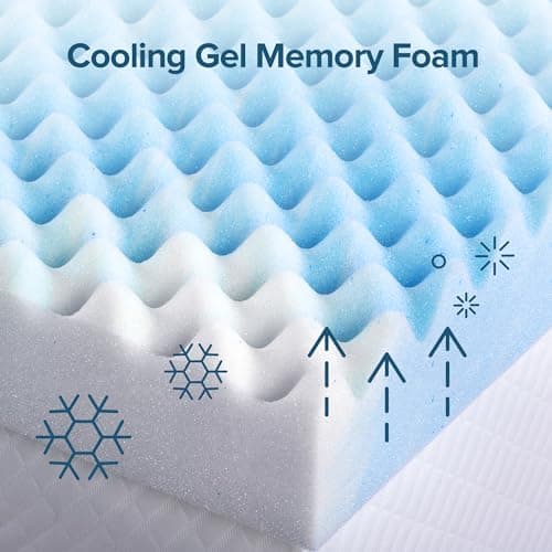 ZINUS 4 Inch Swirl Gel Cooling Memory Foam Mattress Topper, Smaller, More Convenient WonderBox Packaging, Cooling, Airflow Design, CertiPUR-US Certified, King 9