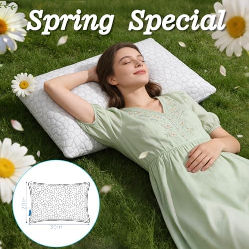 Cooling Pillow Queen Size Set of 2, Adjustable Bed Pillows for Sleeping, Luxury Shredded Memory Foam Pillows 2 Pack,Soft Yet Supportive Firm Pillow for Side,Back,Stomach Sleepers,Gifts for Hot Sleeper 9