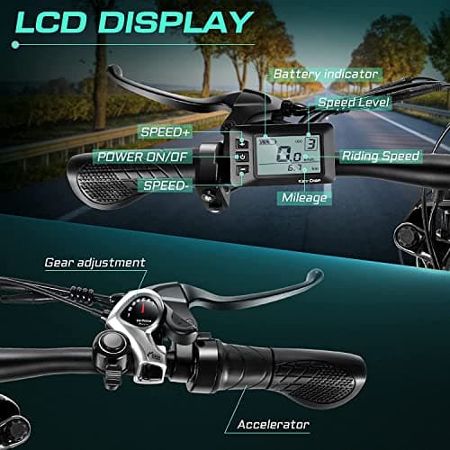 Vivi F26FUL Electric Bike Peak 1000W 26" x 4.0 Fat Tire Electric Bike with 48V 13Ah Removable Battery, 7Speed, Top 26Mph, Cruise Control, Up to 60 Miles, SGS Certified to UL2849 6