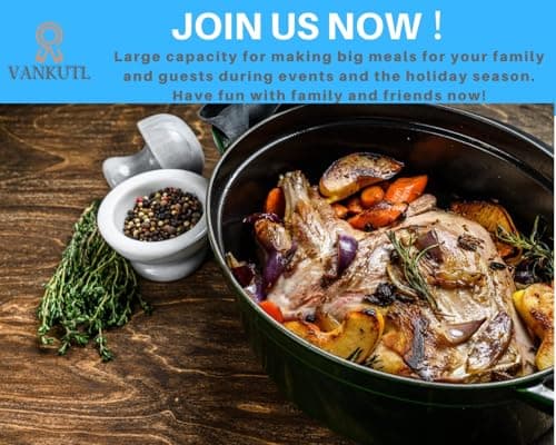 16 Inch Roasting Pan with Lid - Covered Oval Roaster - Enamel Carbon Steel Roaster Pot - Excellent Heat Distribution and Non-sticky - for Turkey Chicken Meat & Vegetables -Birthday and Holiday gifts 6