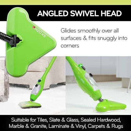 H2O X5 5-in-1 Multi-Purpose Steam Mop, Handheld Steam Cleaner, Adjustable Height, Removable Tank, Large Capacity, Rapid Heat Up, Steam Control, Lightweight, High Pressure 5