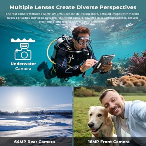 HOTWAV R9 Plus Rugged Tablet 11 inch Android 14 Tablets, 20080mAh Waterproof Tablet, 2K 24GB+512GB/2TB TF Work Tablets, 64MP+16MP Octa-Core IP68&IP69K/4G Dual SIM/5G WiFi/Face ID/GPS/OTG 6