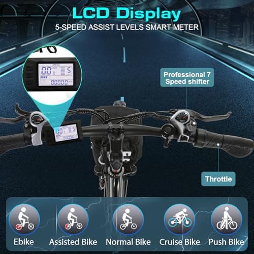 Vivi Electric Bike for Adults 1000W Peak Commuter Ebike, 26" Electric City Cruiser Bicycle 22MPH Ebikes for Adults with 48V Removable Battery, Up to 50 Miles, 7 Speed, SGS Certified to UL2849 5