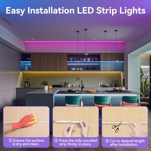 CHARKEE LED Lights for Bedroom 100 ft, Color Changing LED Strip Lights with 44-Key Remote, 24 Volt RGB SMD2835 Tape Lights for Bedroom, Room Decor, Indoor, IG, TikTok, DIY(44key Remote) 7