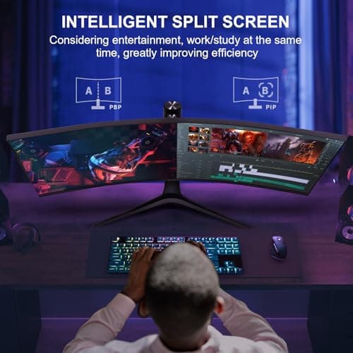 34 inch 180Hz Curved Gaming Monitor with 1500R Ultrawide Screen, UWQHD 3440 x 1440, sRGB 126%, FreeSync & G-SYNC Compatible, PIP/PBP, Height/Tilt/Swivel, Built-in Speaker, 2 x DP 1.4/2x HDMI 2.0 5