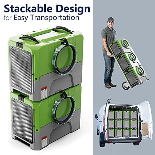 ALORAIR 180PPD LGR Commercial Dehumidifier with Pump for Basement Warehouse & Job Sites, Large Space Crawl Space Dehumidifier for Efficient Water Damage Restoration,5 Years Limited Warranty, Green 5