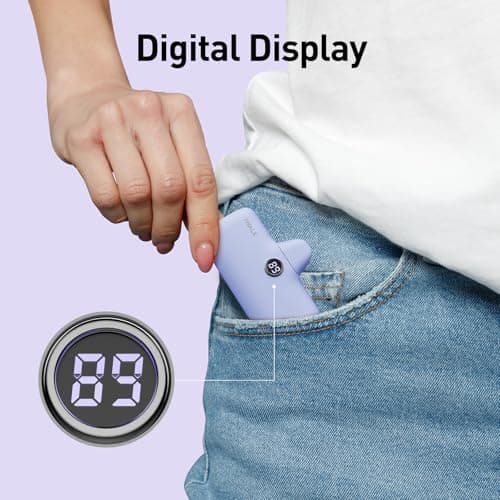 iWALK Small Portable Charger, 4,800mAh 18W PD Fast Charging Power Bank with Built-in USB-C Connector, External Mini Battery Pack for Samsung Galaxy S25/S24/S23, Android, iPhone 15/16/Pro/Max, Purple 2