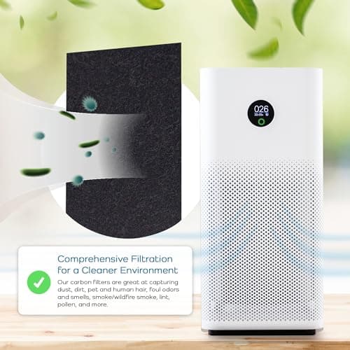 Breathe Naturally Universal Cut To Fit Carbon Activated Air Filter - Replacement Charcoal Filters - Pre Filter Carbon Sheet for Air Purifier, Vent Filters & More - Made in USA (Pack of 1, 16x48) 8