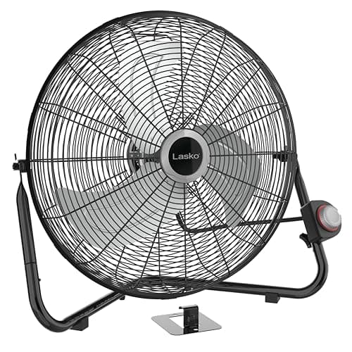 Lasko 20" Black High Velocity Wall Mount Fan with Pivoting Head - 3 Speeds, Ideal Wall Mount Fan or Floor Fans for Home, Garage, Attic, 2264QM