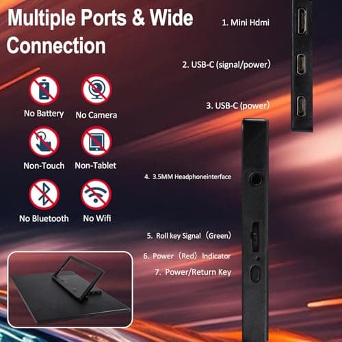 Maovz 23.8 Inch Large Portable Monitor for Laptop, 120Hz 1080P FHD IPS Portable Travel Second Screen Display for/Phone/Xbox PS4/5, 125% sRGB, Dual Speakers, VESA & Storage Bag 7