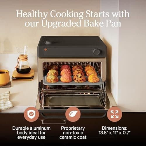 Our Place Wonder Oven & Essentials Kit | 6-in-1 Air Fryer Toaster Oven with Steam Infusion | Countertop Convection Oven Combo with Extra Bake Pan & Air Fryer Basket | Non-toxic, PFAS-Free Duo | Char 5