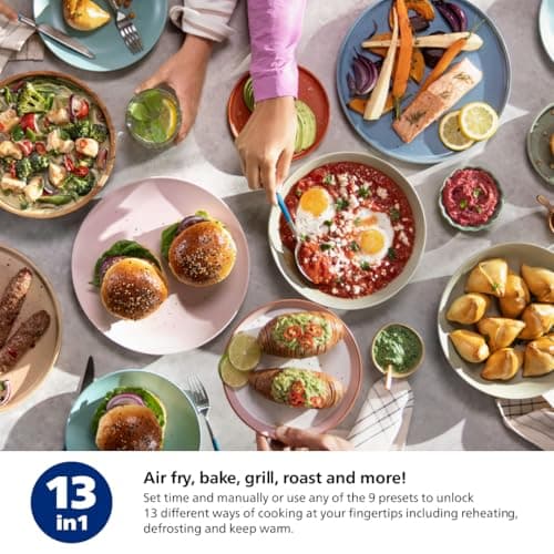 Philips Air Fryer 2000 Series - 13-in-1 functions, 6.6 Quarts, Compact Design with Cooking Window, Black, (NA231/00) 6