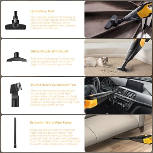 Handheld Vacuum Cleaner for Dewalt 20V Max Battery(Without Battery), Brushless Motor 14000Pa Cordless Car Vacuum Cleaner, Variable Speed Low-Noise Home Vacuum 7