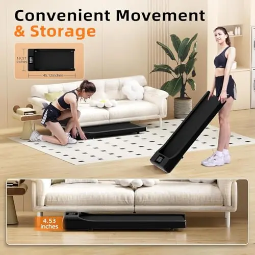 Superun 3.0 Treadmills for Home, 2.75HP Walking Pad Under Desk Treadmill with 305 lb Capacity, Portable Treadmill for Walking/Jogging in Low Noise 40DB, Installation-Free - Silver 6