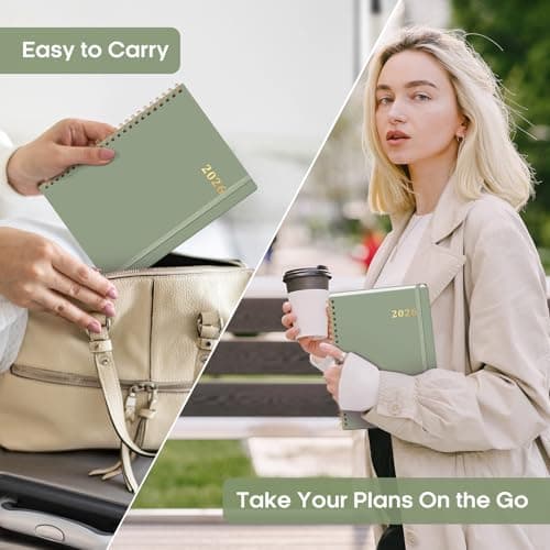 2026 Planner, Weekly and Monthly Calendar Planner Book, January 2026 - December 2026, Hardcover Spiral Planner with Monthly Tabs, Notes Pages, Perfect for Women & Men, A5 (6.4" x 8.5") - Green 7