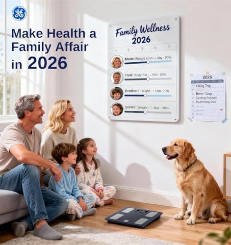 GE Smart Scale for Body Weight and Fat, Digital Bathroom Scales with LED Display BMI Body Fat - Bluetooth 13 Body Composition Monitor for Muscle Mass People with App, Accurate 400lb Weighing 6