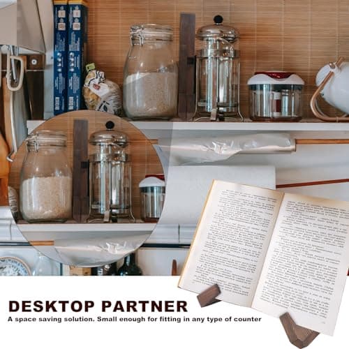 JOCAHULFX Cookbook Stand, Multifunctional Display Holder for Counter, Wooden Recipe Book Holder 6