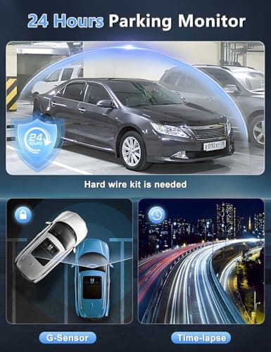 Dash Cam Front and Rear Camera, 4k+1080P WiFi Dual Dash Cam with APP, 3’’ IPS Dash Camera for Cars with Free 64GB Card, Otovoda Dashboard Camera with Night Vision, 24/7 Parking Monitor, WDR 6