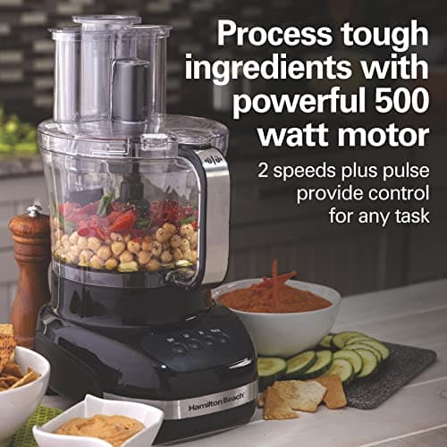 Hamilton Beach Big Mouth Duo Plus 12 Cup Food Processor & Vegetable Chopper with Additional Mini 4 Cup Bowl, Black (70580) 6
