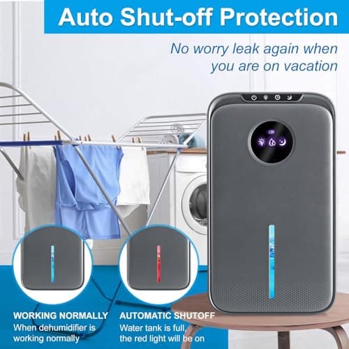 Dehumidifier(88.0OZ) for Bedroom With Drain Hose Timer Quiet Portable Dehumidifier with Auto Shut Off for Home Bathroom Basement Kitchen RV Closet（1000Sq.ft) 4