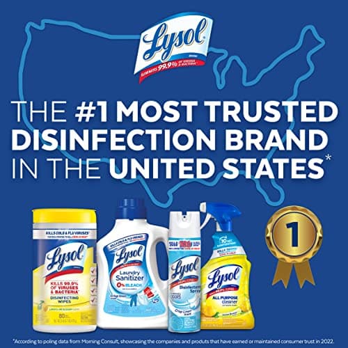 Lysol Disinfectant Wipes, Dorm Room Essentials, Multi-Surface Antibacterial Cleaning Wipes, For Disinfecting and Cleaning, Crisp Linen, 80 Count 6