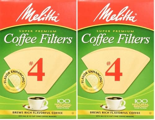 Melitta M4 Cone Coffee Filters Natural, 100 Count, Brown (Pack of 2)