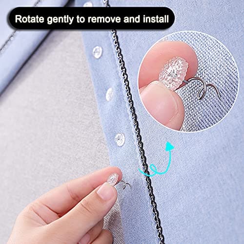 Lesnow Bedskirt Pins,Spiral Push Pins,Clear Heads Twist Pins,50pcs(0.75inch) Upholstery Tacks, Headliner Pins for Slipcovers and Bed Skirts (50PCS) 5