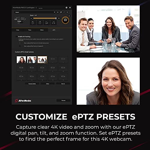 AVerMedia 4K webcam for PC, Gaming Camera for Streaming, Video Calls, Built-in Mic, Privacy Cover, for Teams, Google Meet, Zoom, OBS and more, for PC/Mac - PW513 Live Streamer CAM 7