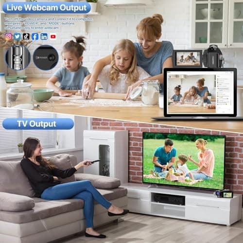 Video Camera Camcorder Digital YouTube Vlogging Camera Recorder FHD 1080P 24.0MP 3.0 Inch 270 Degree Rotation Screen 16X Digital Zoom Camcorder with Microphone,Remote Control and 2 Batteries 5