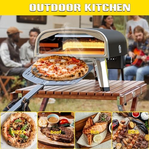 aidpiza Pizza oven gas Pizza oven outdoor Portable stainless oven outdoor built thermometer 12 inch outdoor cooking propane pizza oven (A-130A) 6