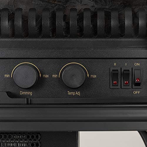 e-Flame USA 28" XL Denali Portable Freestanding Electric Fireplace Stove - 3-D Log and Fire Effect (Black) 9