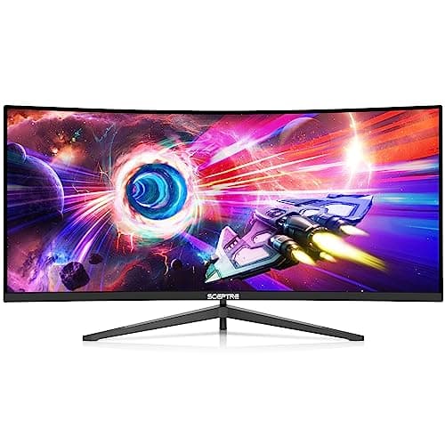 Sceptre 34-Inch Curved Ultrawide WQHD Monitor (3440 × 1440), R1500, up to 180Hz/165Hz, DisplayPort x2, 99% sRGB, 1ms, Built-in Speakers, Machine Black, 2025 (C345B-QUT168) 8