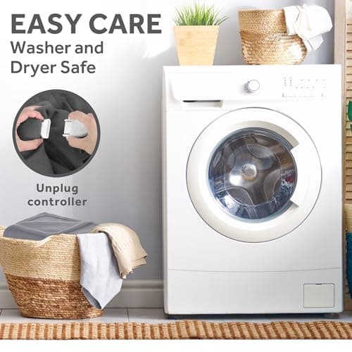 Sunbeam Royal Ultra Fleece Heated Electric Blanket King Size, 90" x 100", 12 Heat Settings, 12-Hour Selectable Auto Shut-Off, Fast Heating, Machine Washable, Warm and Cozy, Iron 8